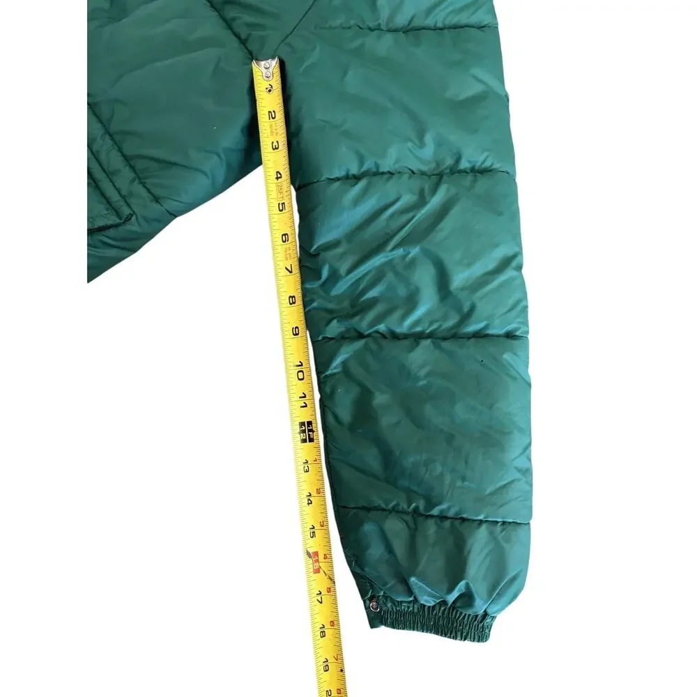 Vintage Columbia Sportswear Co Green Puffer Jacket Mens Medium Snap Zip Coat